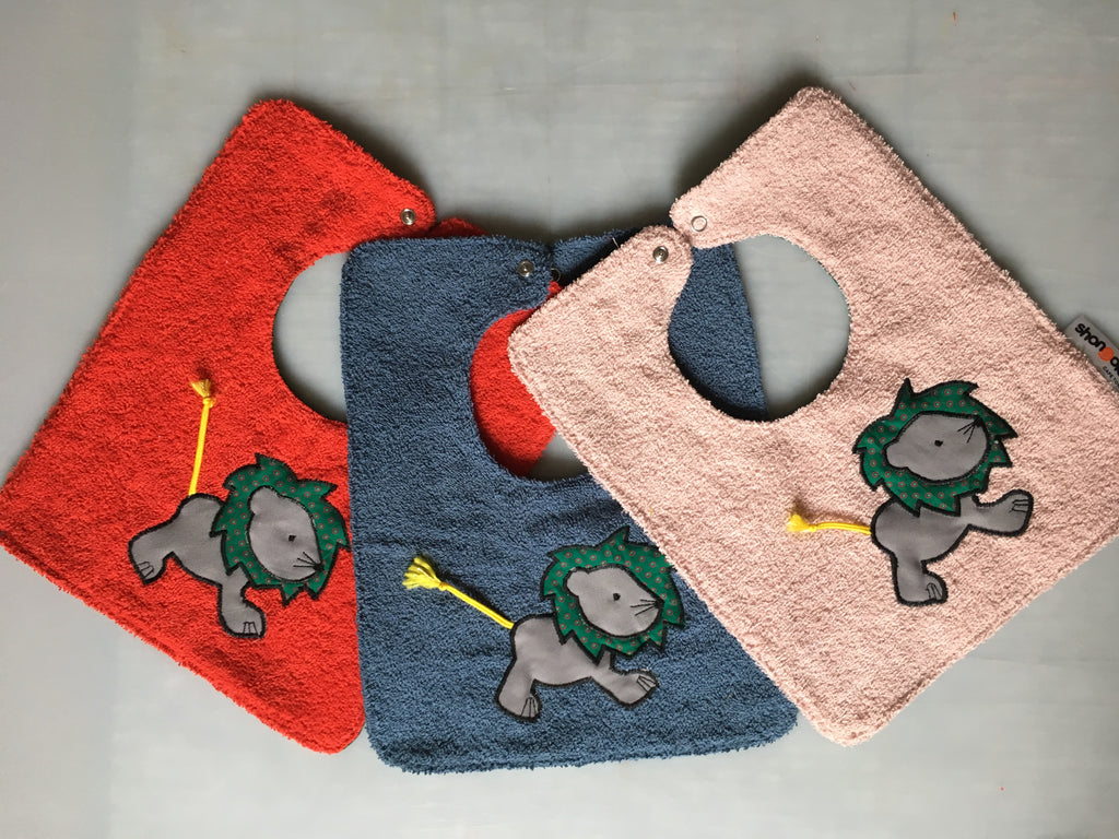 Baby Bib - Lion - Red