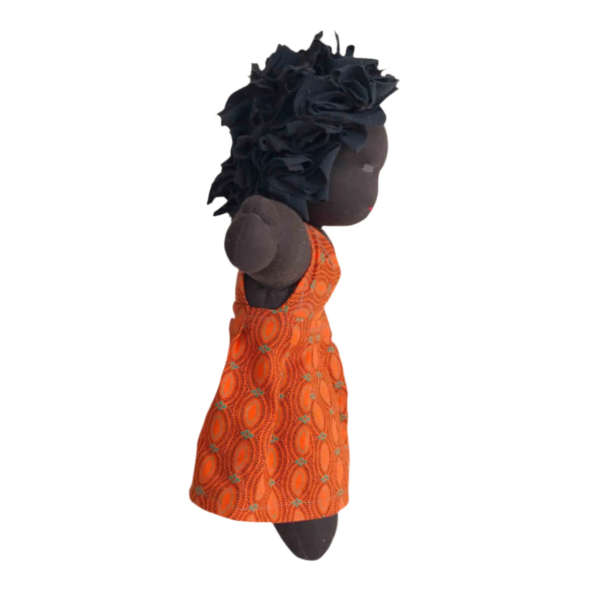 Fabric Doll - Shweshwe Dress - Orange