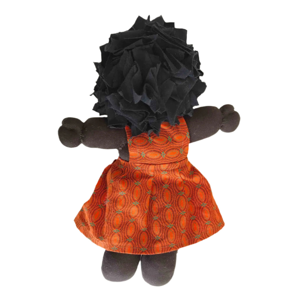 Fabric Doll - Shweshwe Dress - Orange